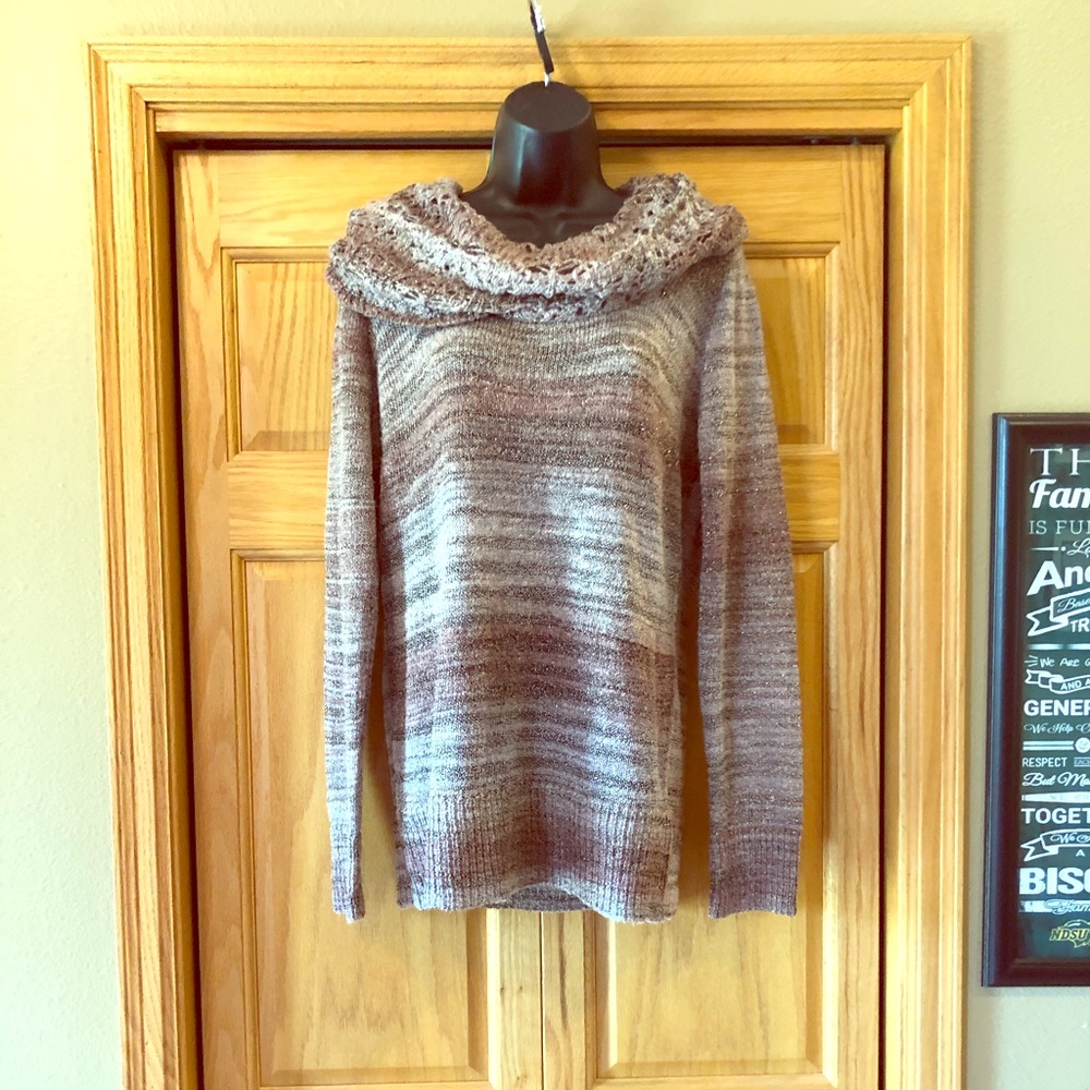 Maurices extra-large metallic Cowell neck blouse